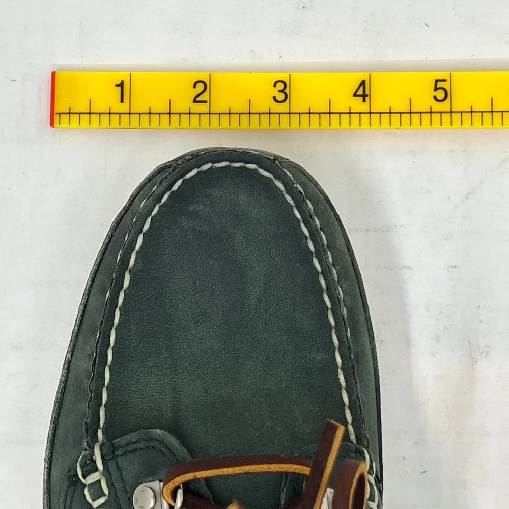 Polo Sport Ralph Lauren Boat‎ Shoes Loden Leather Moc Toe Green Men's 8D VTG NEW